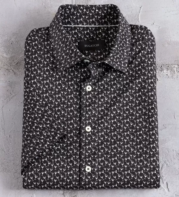 Bugatchi Martinis Shirt- Short Sleeve Sport Shirts