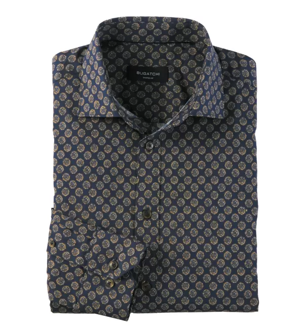 Bugatchi Medallion Long Sleeve Shirt- Long Sleeve Sport Shirts