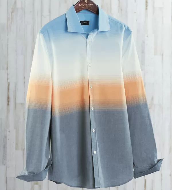 Bugatchi Ombre Shirt- Long Sleeve Sport Shirts