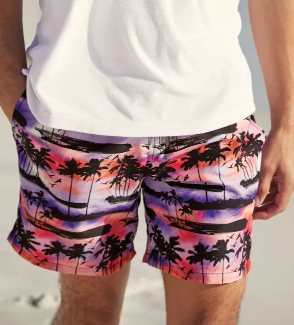 Bugatchi Tropical Sunset Swim Trunks- Swimwear