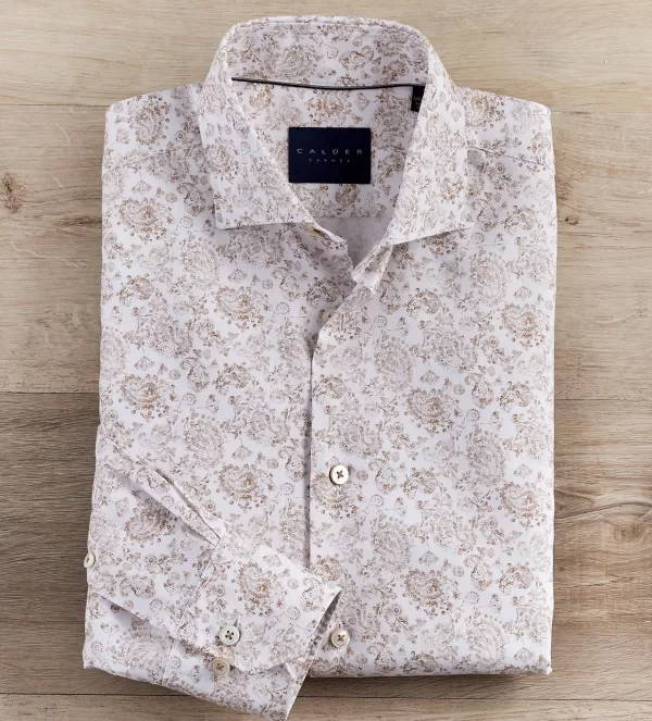 Calder Carmel Linking Paisley Long Sleeve Shirt- Long Sleeve Sport Shirts