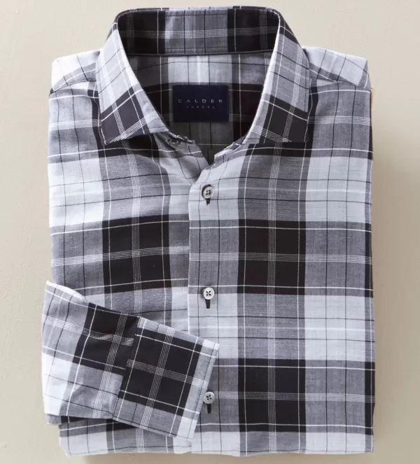 Calder Carmel Melange Plaid Shirt- Long Sleeve Sport Shirts