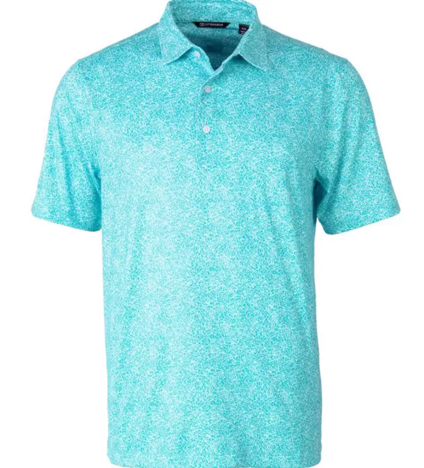 Cutter u0026 Buck Cutter & Buck Pike Constellation Print Short Sleeve Polo Shirt- Polos & Knits