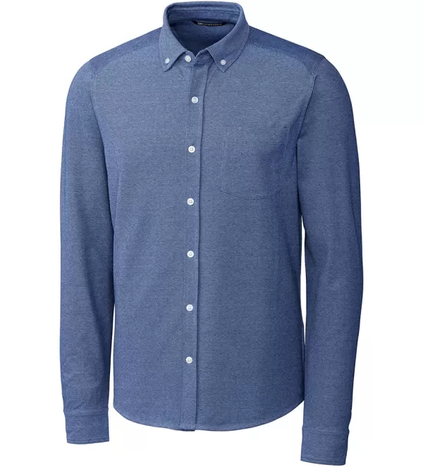 Cutter u0026 Buck Cutter & Buck Reach Long Sleeve Oxford Sport Shirt- Long Sleeve Sport Shirts