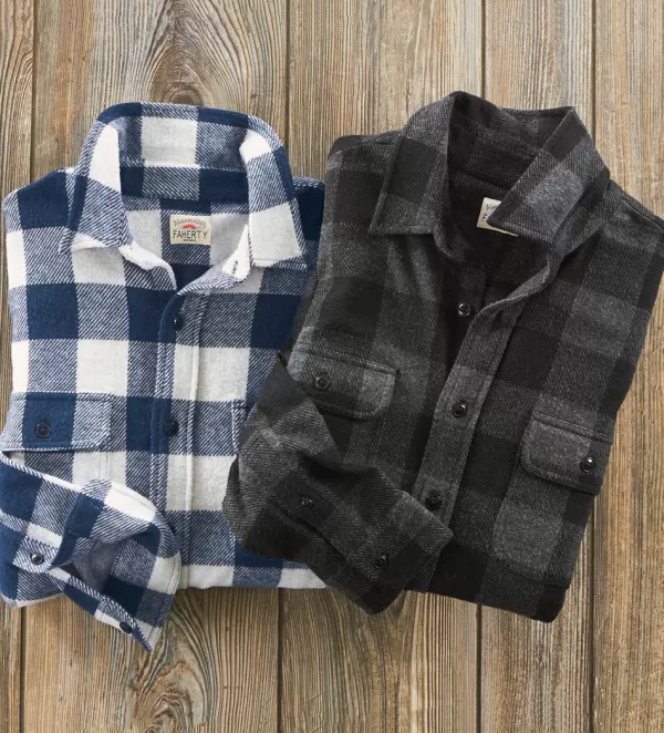 Faherty Buffalo Check Legend Sweater Shirt- Long Sleeve Sport Shirts