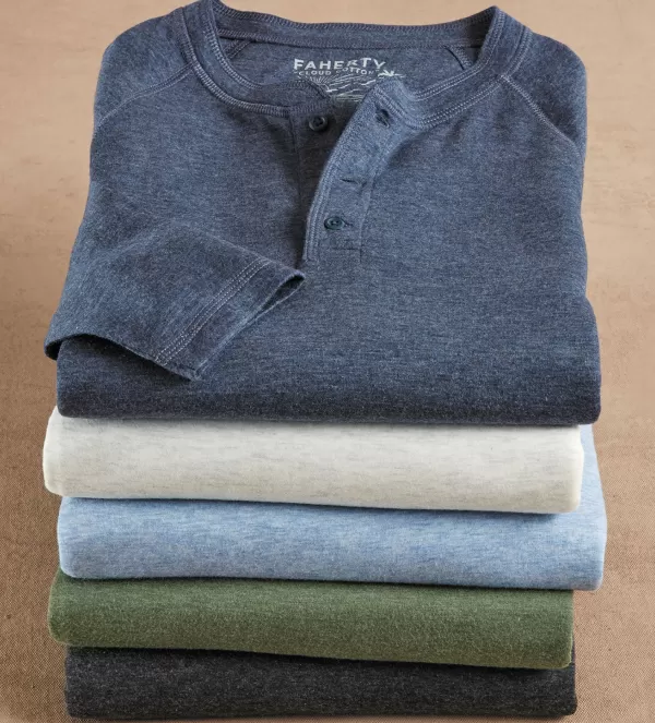 Faherty Cloud Henley- Polos & Knits