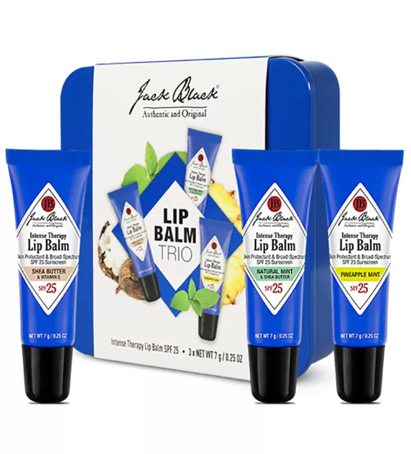 Jack Black Lip Balm Trio- Grooming & Skincare