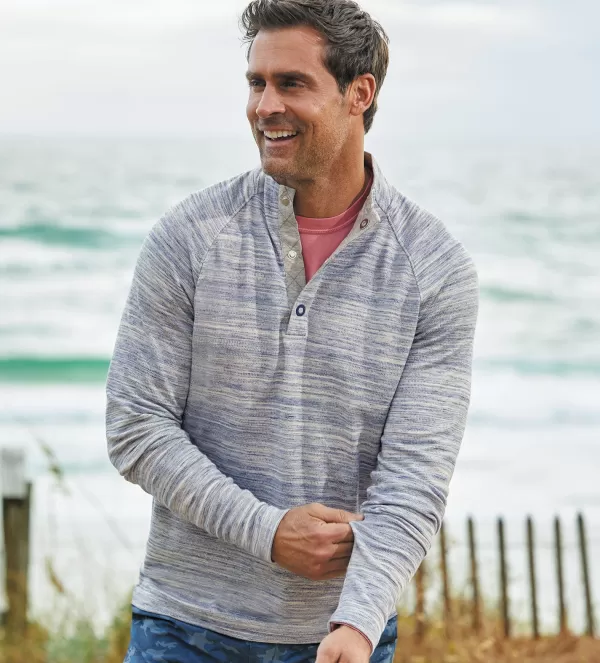 Johnnie-O Fanning Henley Pullover- Pullovers & Layers