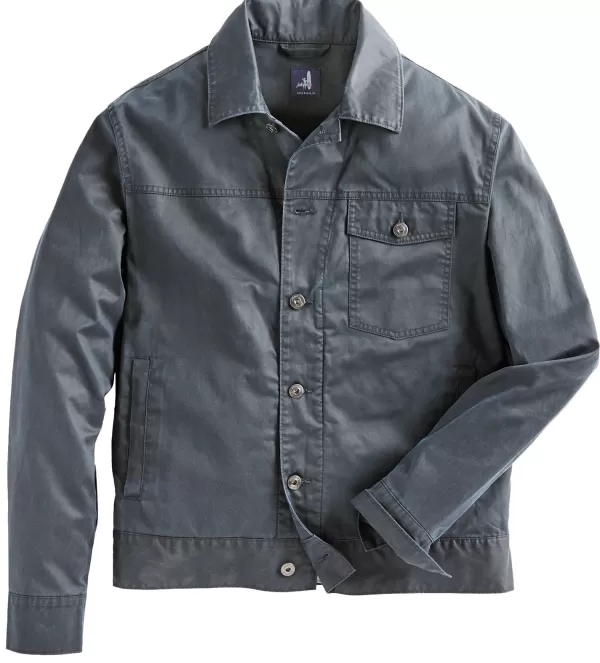 Johnnie-O Roy Distressed Cotton Blend Jacket- Casual & Active