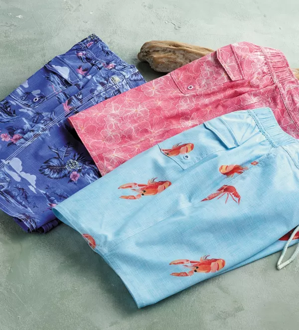 Johnnie-O Toma Lobster Swim Trunks- Swimwear