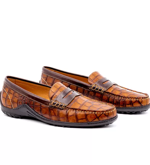 Martin Dingman Bill Alligator-Grain Loafers- Casual Shoes