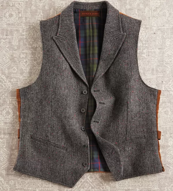 Patrick James Herringbone Vest- Vests