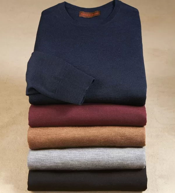 Patrick James Long Sleeve Merino Crew- Polos & Knits