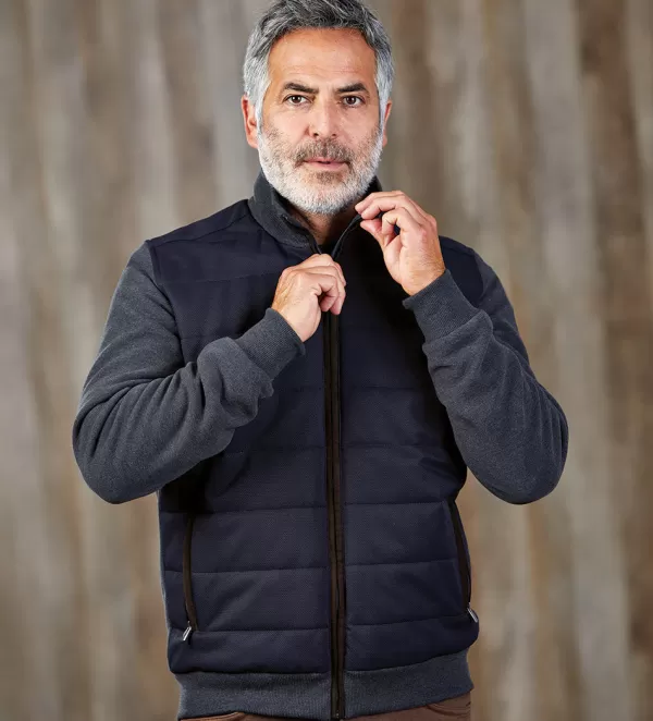 Patrick James Mixed Media Quilted Jacket- Casual & Active