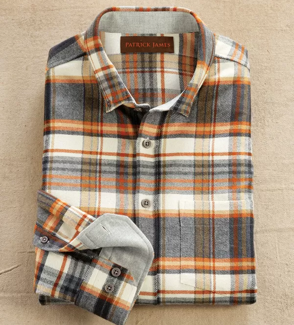 Patrick James Plaid Flannel Long Sleeve Shirt- Long Sleeve Sport Shirts