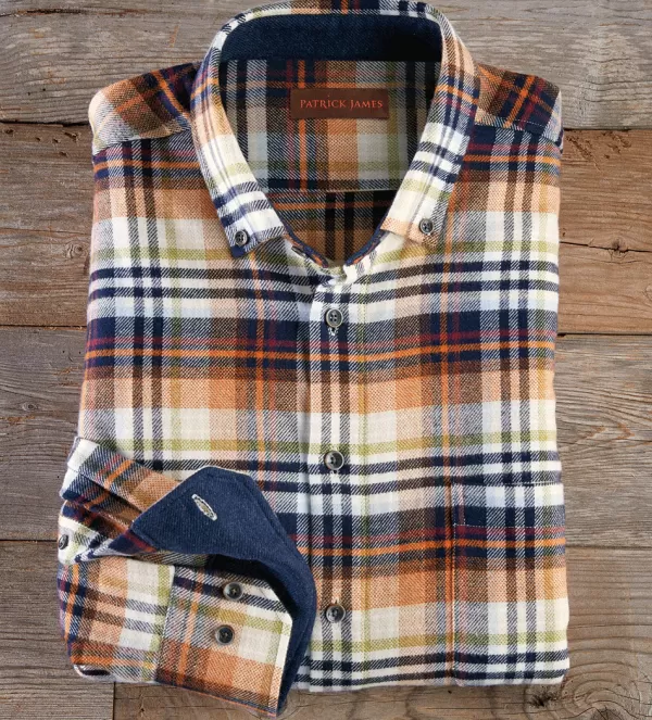 Patrick James Plaid Flannel Shirt- Long Sleeve Sport Shirts