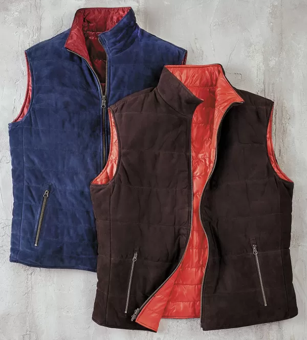 Patrick James Reversible Suede Vest- Vests