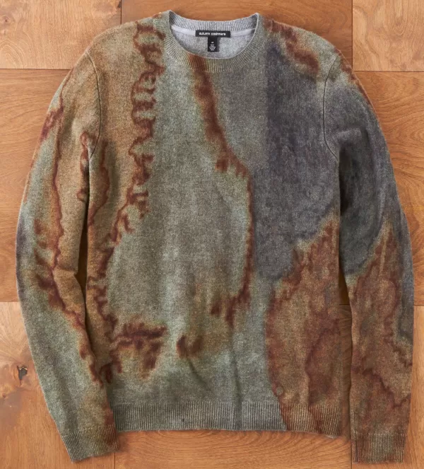 Patrick James Scorched Print Cashmere Sweater- Pullovers & Layers