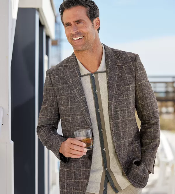 Patrick James Windowpane Sport Coat- Sport Coats