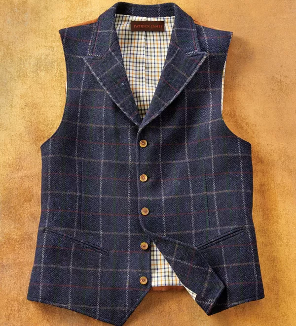 Patrick James Windowpane Vest- Vests