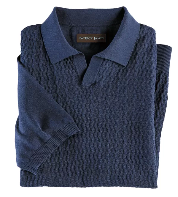 Patrick James Zigzag Jacquard Polo- Pullovers & Layers