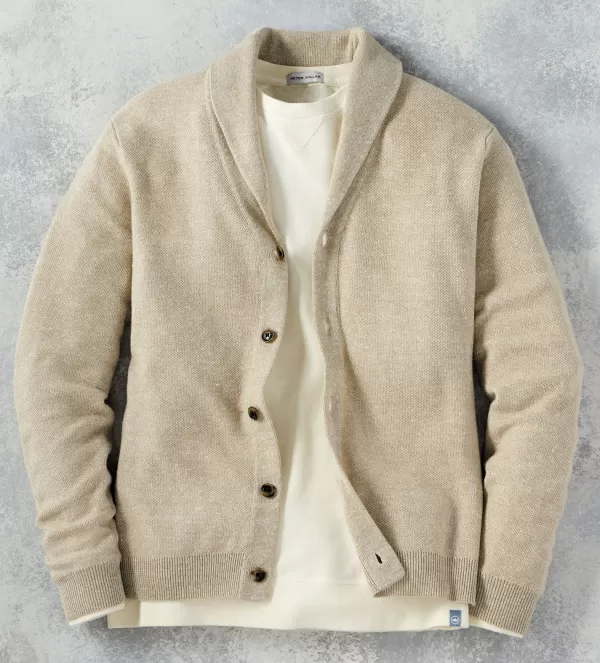 Peter Millar Boothbay Shawl Cardigan Sweater- Cardigans