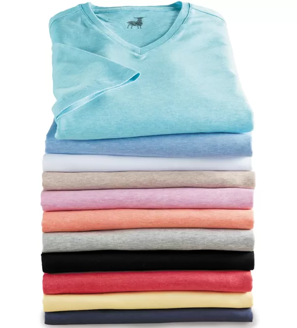 Raffi V-Neck Cotton Tee- Tees