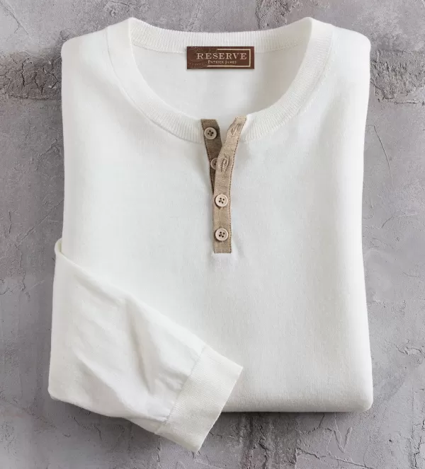 Reserve Cashmere Blend Henley- Pullovers & Layers