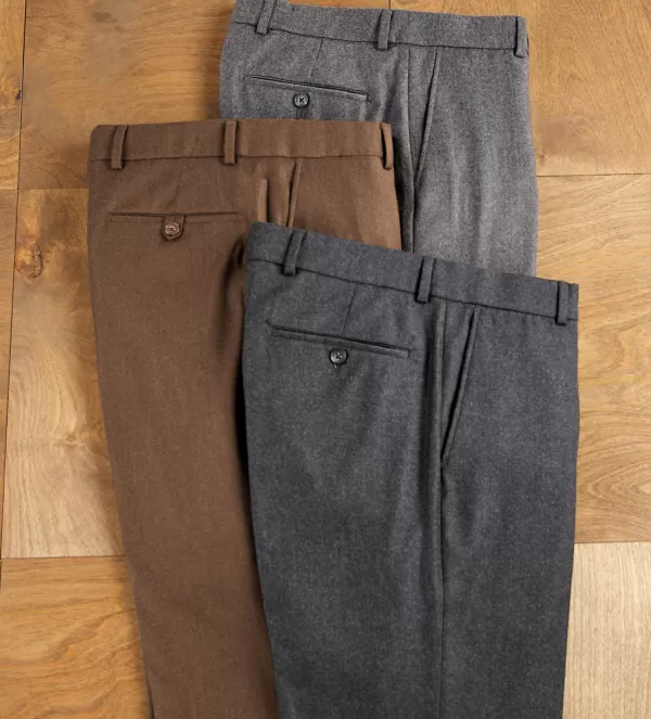 Reserve Comfort "Eze" Cashmere Blend Flannel Slack- Dress Pants