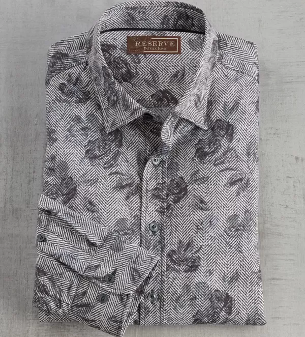 Reserve Floral Print Long Sleeve Sport Shirt- Long Sleeve Sport Shirts