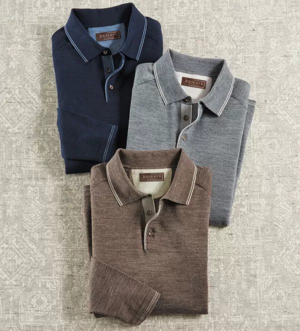 Reserve Merino Blend Polo- Polos & Knits