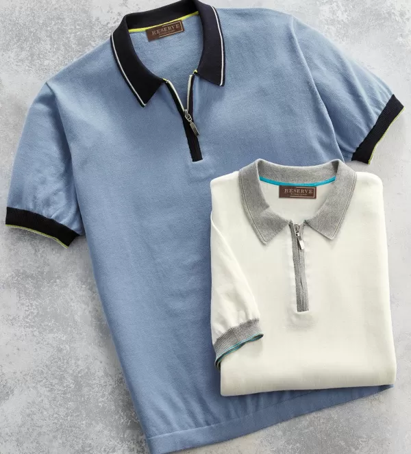 Reserve Quarter-Zip Short Sleeve Polo- Polos & Knits