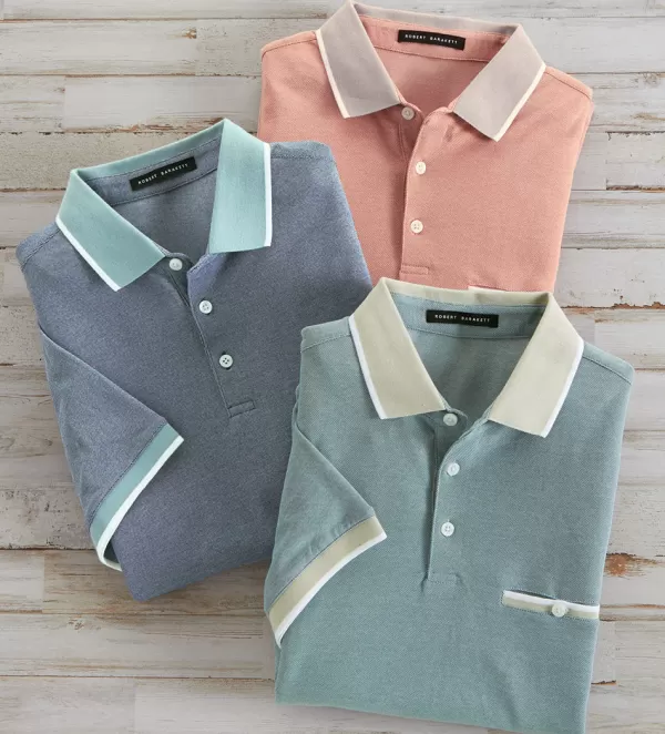 Robert Barakett Farnsworth Short Sleeve Polo Shirt- Polos & Knits