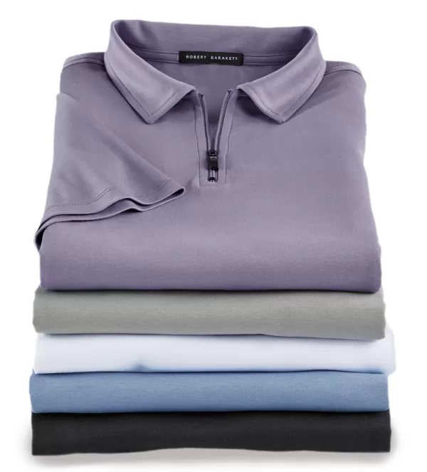 Robert Barakett Georgia Zip Polo- Polos & Knits