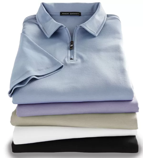 Robert Barakett Georgia Zip Polo- Polos & Knits