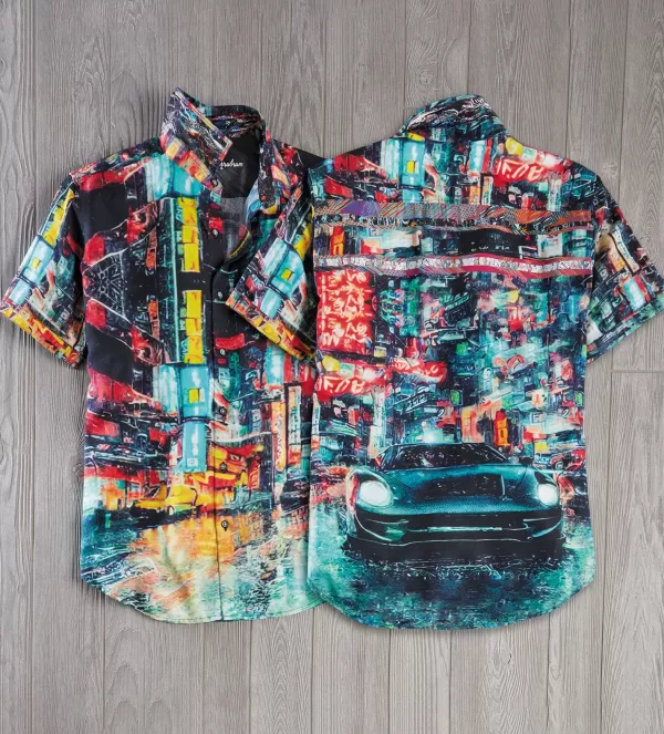Robert Graham Boreal City Lights Short Sleeve Shirt- Short Sleeve Sport Shirts