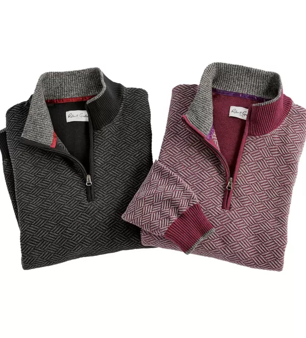 Robert Graham Lattace Mock Quarter Zip- Pullovers & Layers