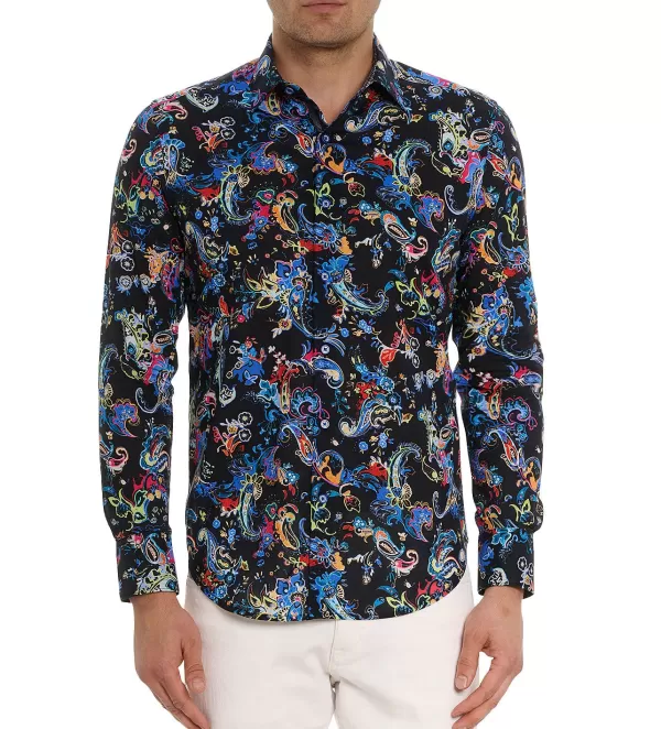 Robert Graham Long Sleeve Electric Reef Shirt- Long Sleeve Sport Shirts