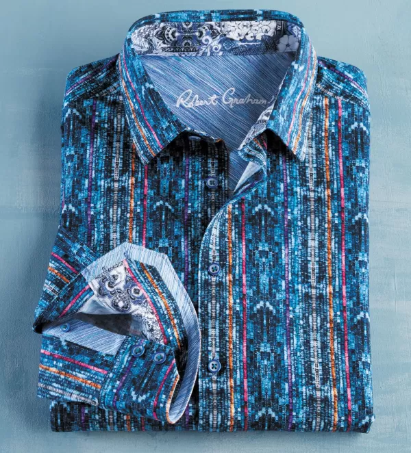 Robert Graham Oasis Long Sleeve Knit Shirt- Long Sleeve Sport Shirts