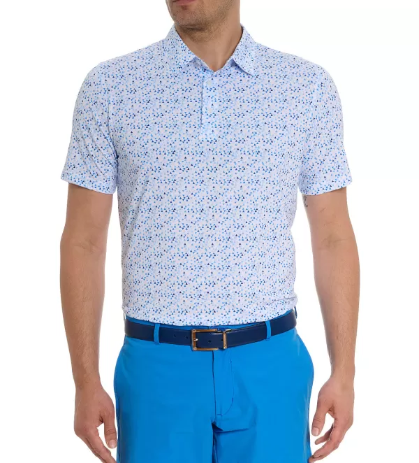 Robert Graham Short Sleeve Calder Knit Polo- Polos & Knits