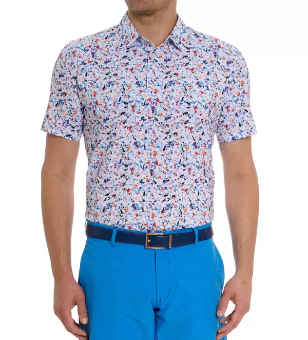 Robert Graham Short Sleeve Lucca Knit Polo- Polos & Knits