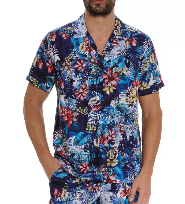 Robert Graham Short Sleeve Merrick Woven Shirt- Short Sleeve Sport Shirts