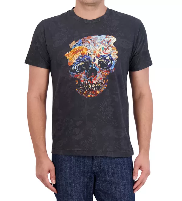 Robert Graham Short Sleeve Skull Scrolls Tee- Tees