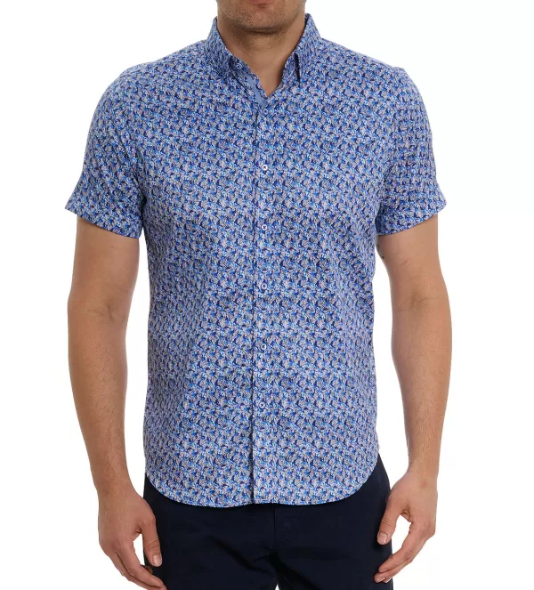 Robert Graham Short Sleeve Wade Woven Shirt- Short Sleeve Sport Shirts