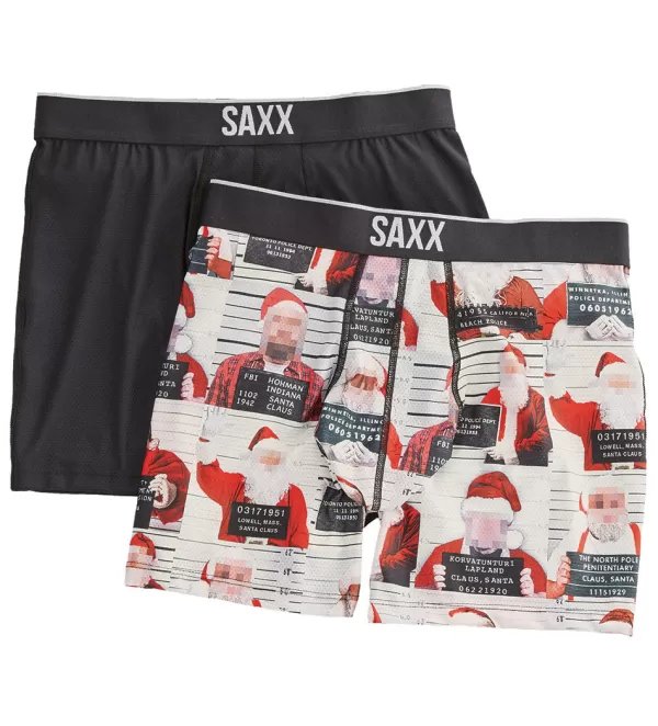 SAXX Bad Santas & Solid Black Volt 2-Pack Boxer Briefs- Underwear