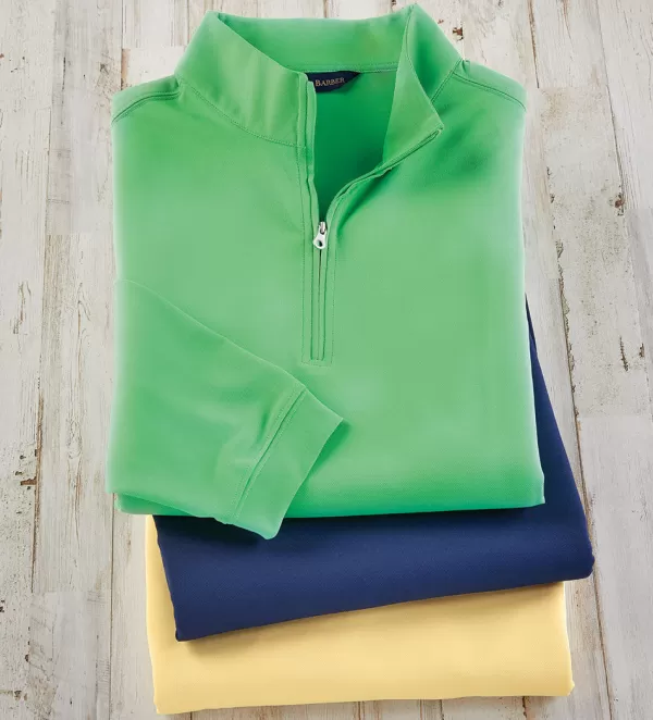 Scott Barber Tech Pique Quarter-Zip Pullover- Pullovers & Layers