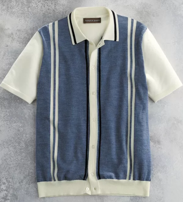 Stenstroms Stripe Short Sleeve Knit- Cardigans