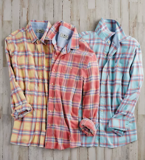 True Grit Bahama Plaid Shirt- Long Sleeve Sport Shirts