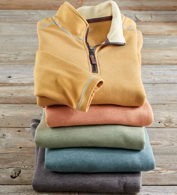 True Grit Fleece Mock Quarter Zip- Pullovers & Layers