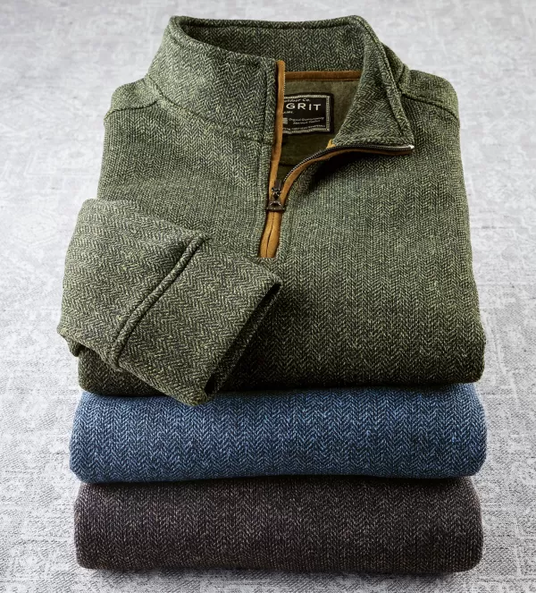 True Grit Herringbone Pullover- Pullovers & Layers